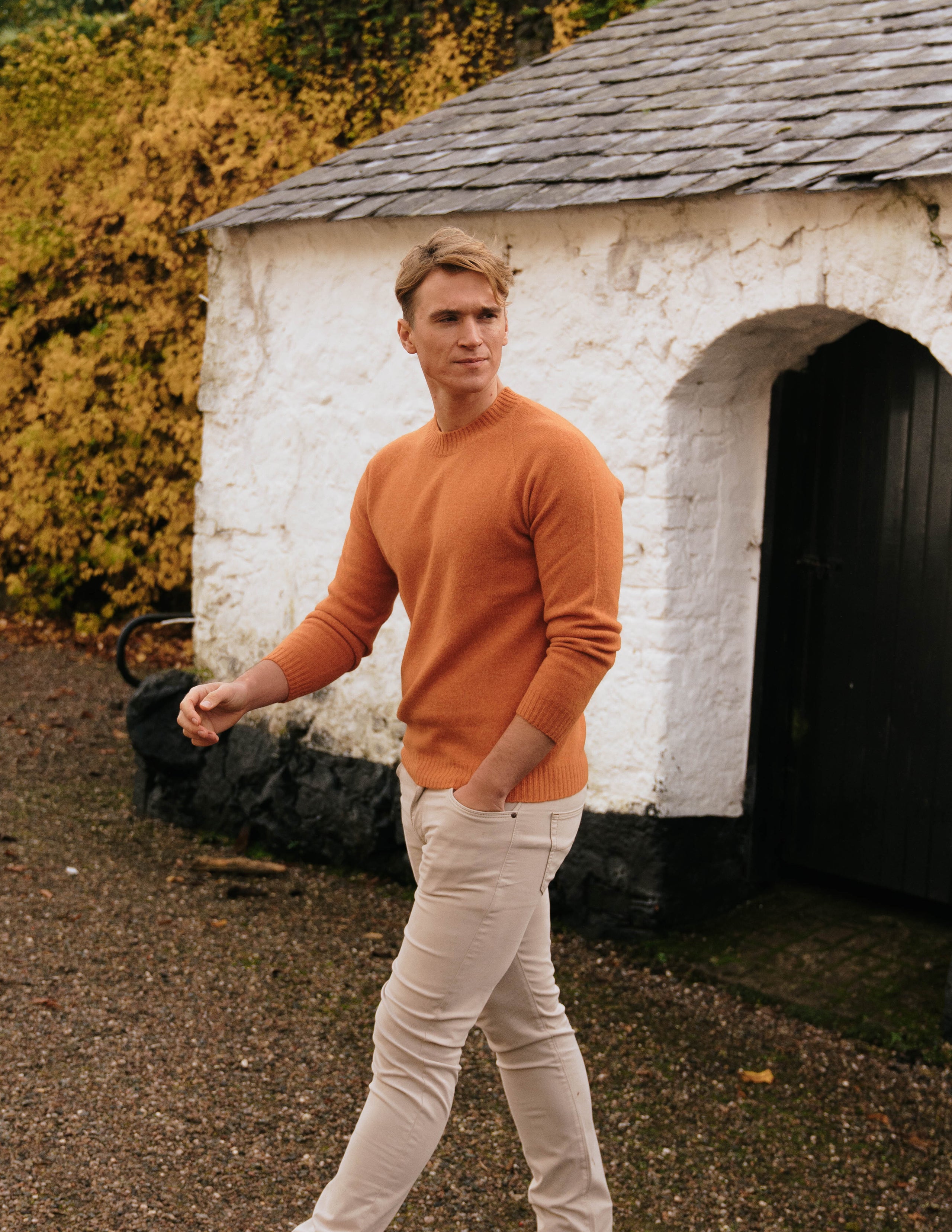 Orange cashmere jumper best sale